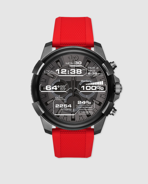 Smartwatch Diesel Full Guard DZT2006 de silicona rojo