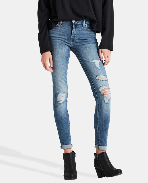 Vaquero super skinny de mujer Levi's 710 con rotos