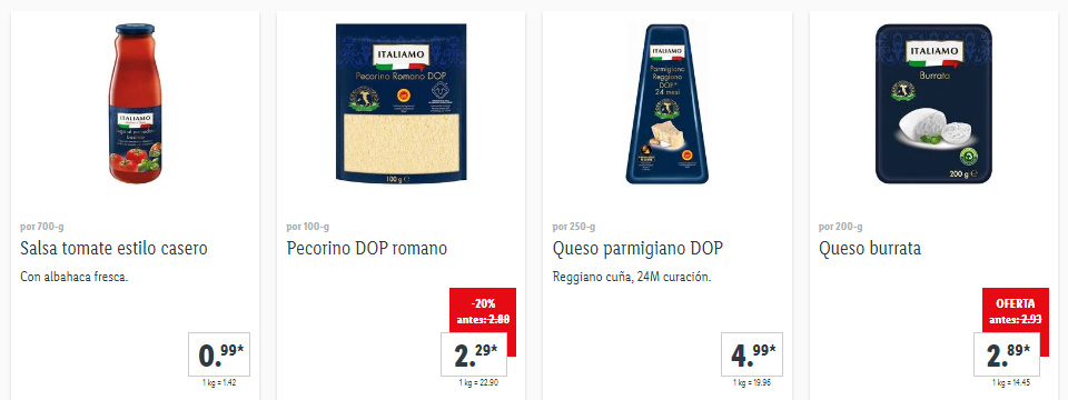 Productos italianos Lidl