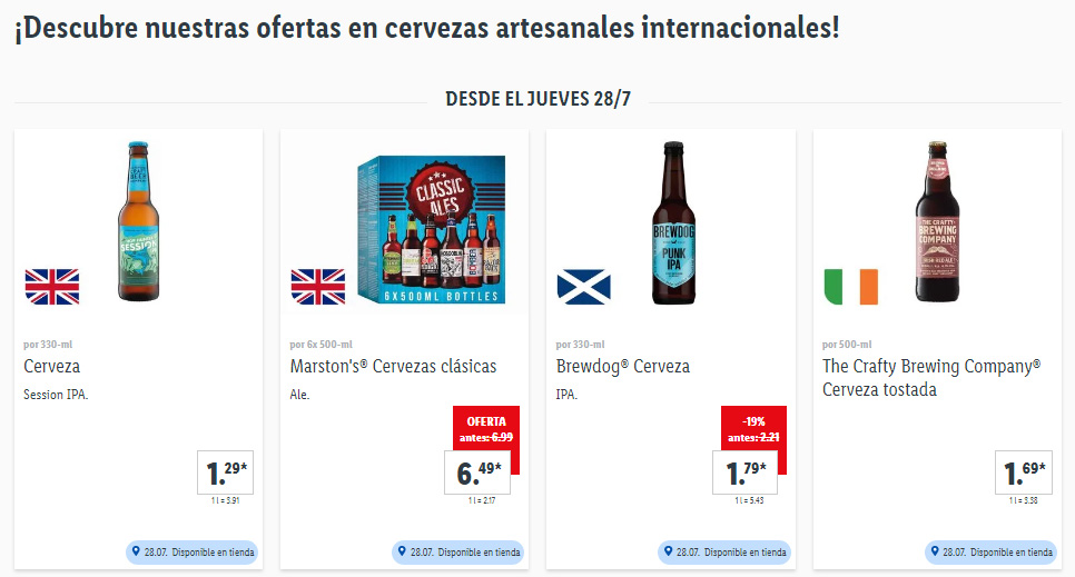 Cerveza artesanal Lidl