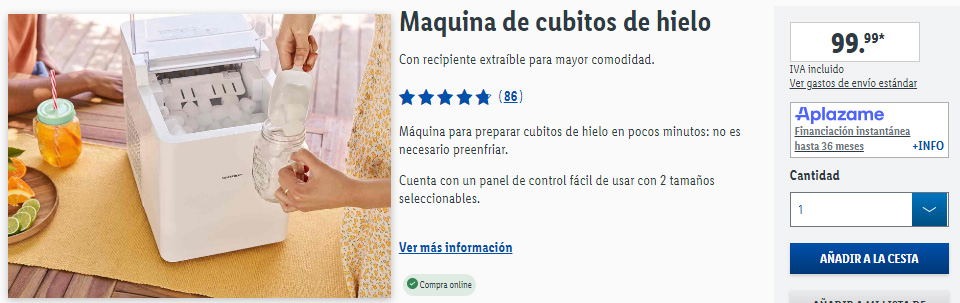 Maquina cubitos hielo