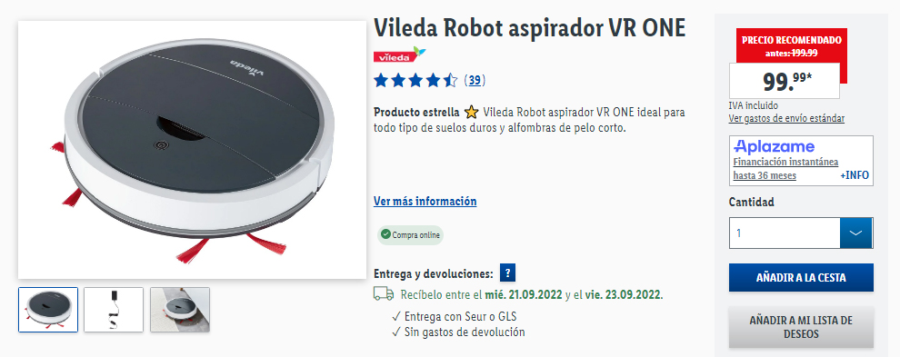 Robot aspirador Vileda