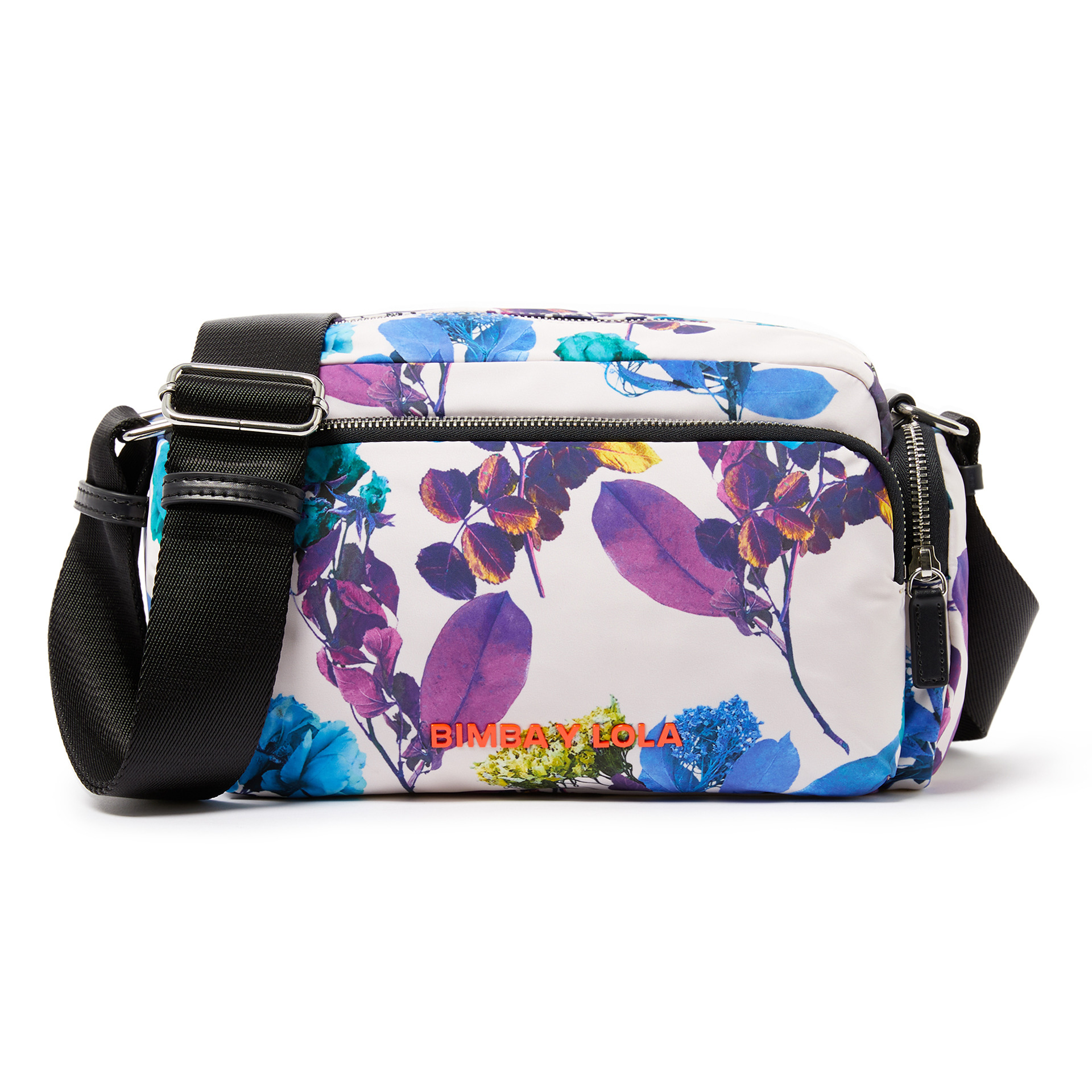 BOLSO BANDOLERA BOLSILLOS ROSES MARFIL