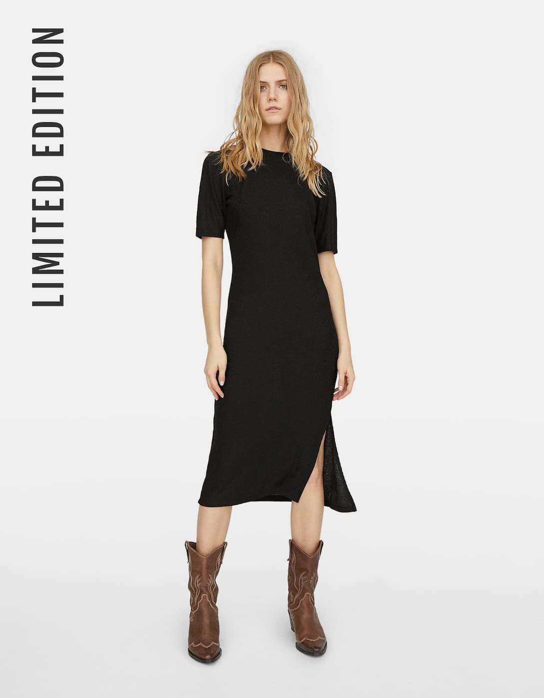 Vestido Stradivarius básico negro