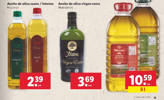 Aceite oferta Lidl