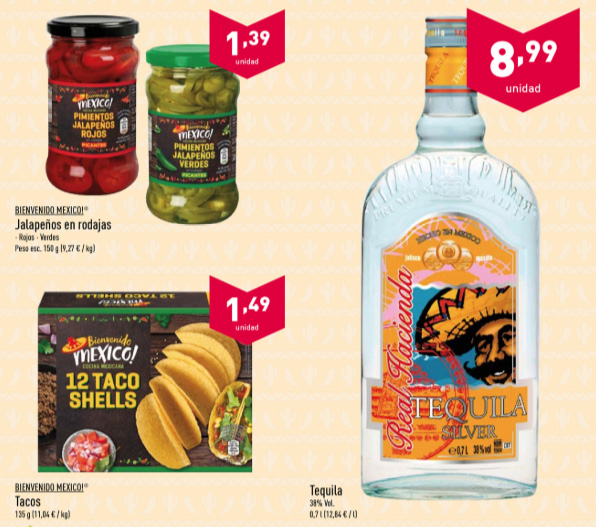 Productos mejicanos de Aldi