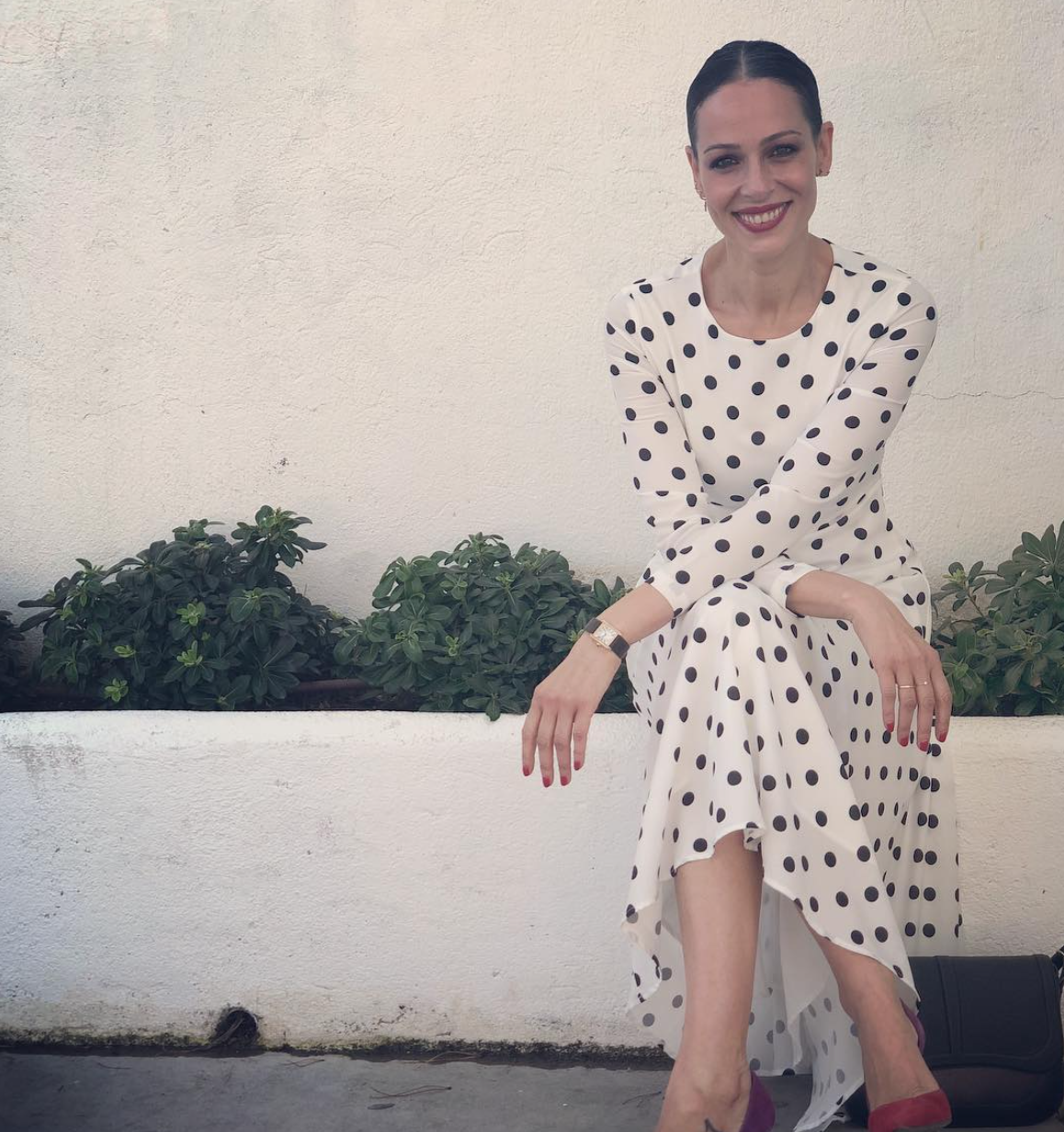Eva González con el vestido de lunares de Mioh
