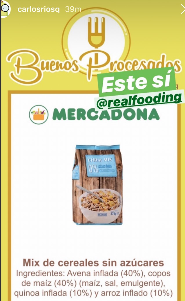 Cereales Mercadona Buen procesado