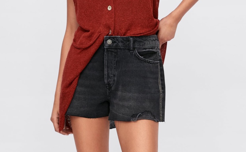 Short Denim Banda Lateral Brillosdetalle De Zara Por 19,95 Eur