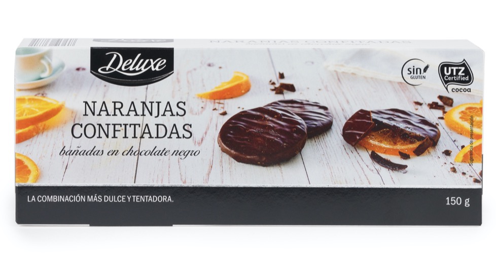 Naranjas confitadas con chocolate