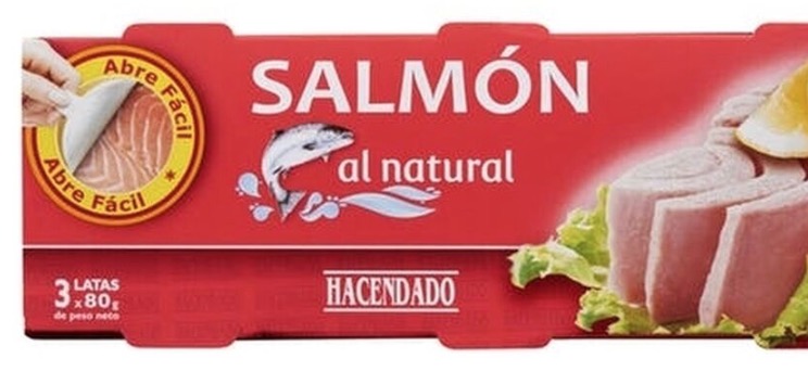 Salmón enlatado al natural