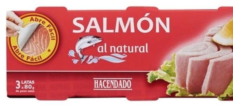 Salmón enlatado al natural