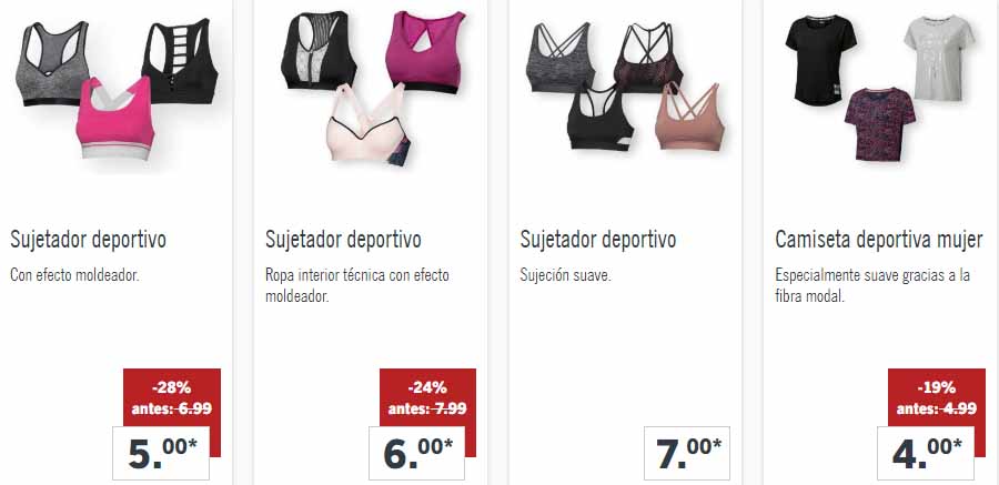 Productos deportivos mujer