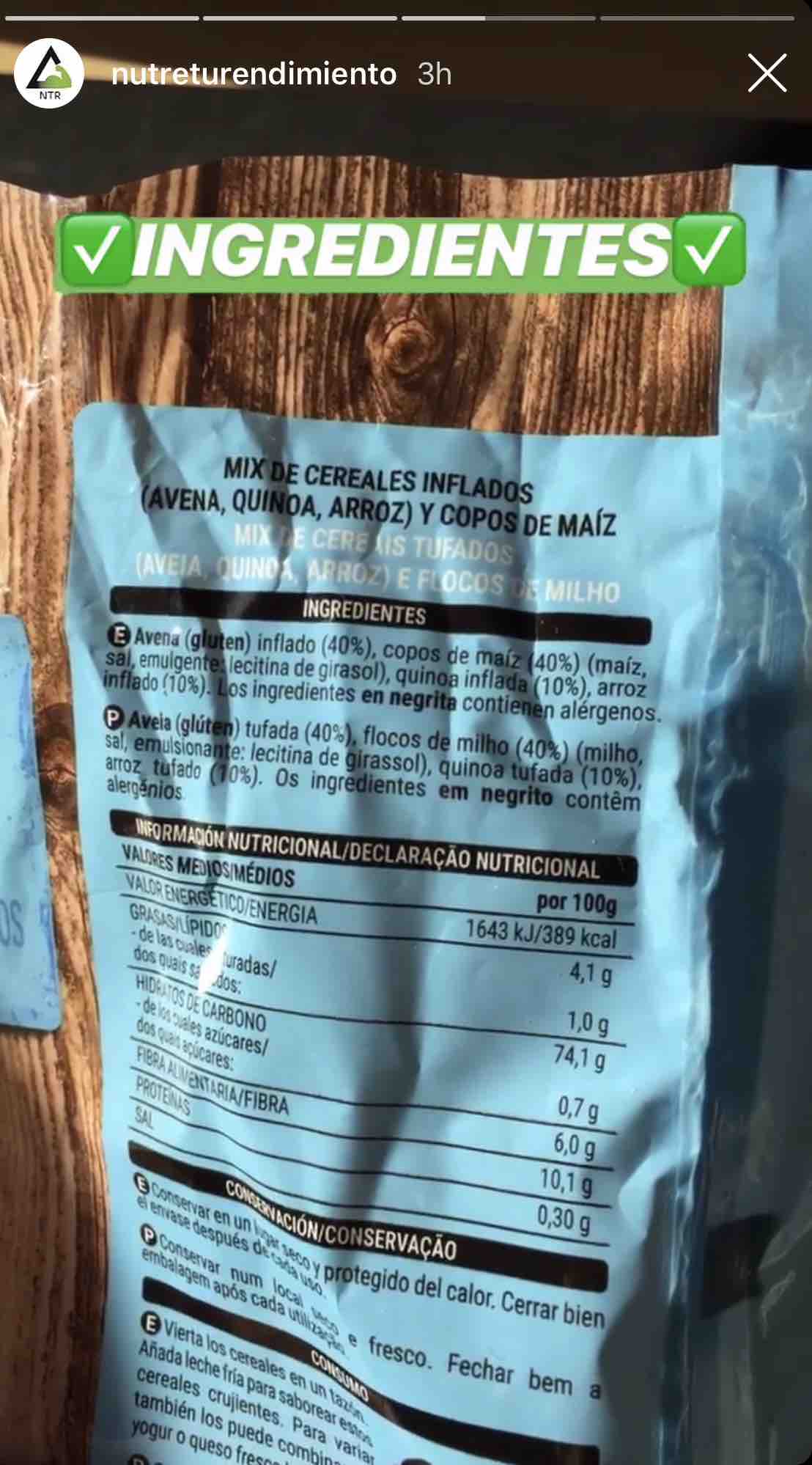 Cereal Mix 0% azúcares de Mercadona