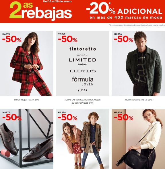 Segundas rebajas en Corte Inglés: todas las ofertas | De