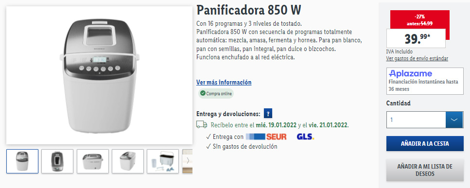 Panificadora Lidl