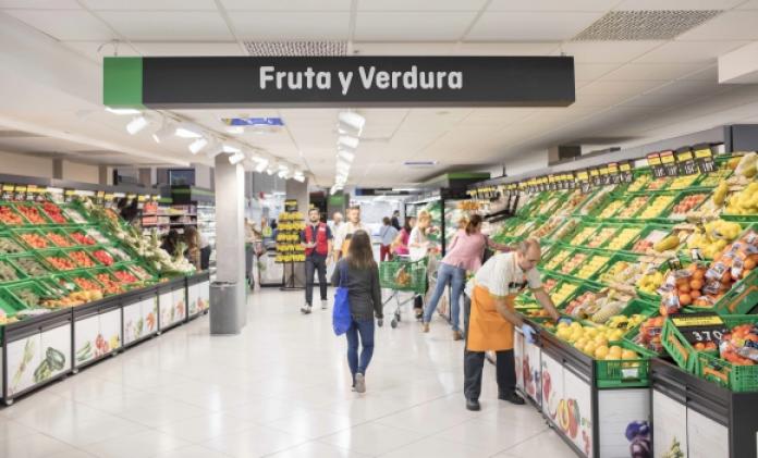 Sección de frutas y verduras de Mercadona