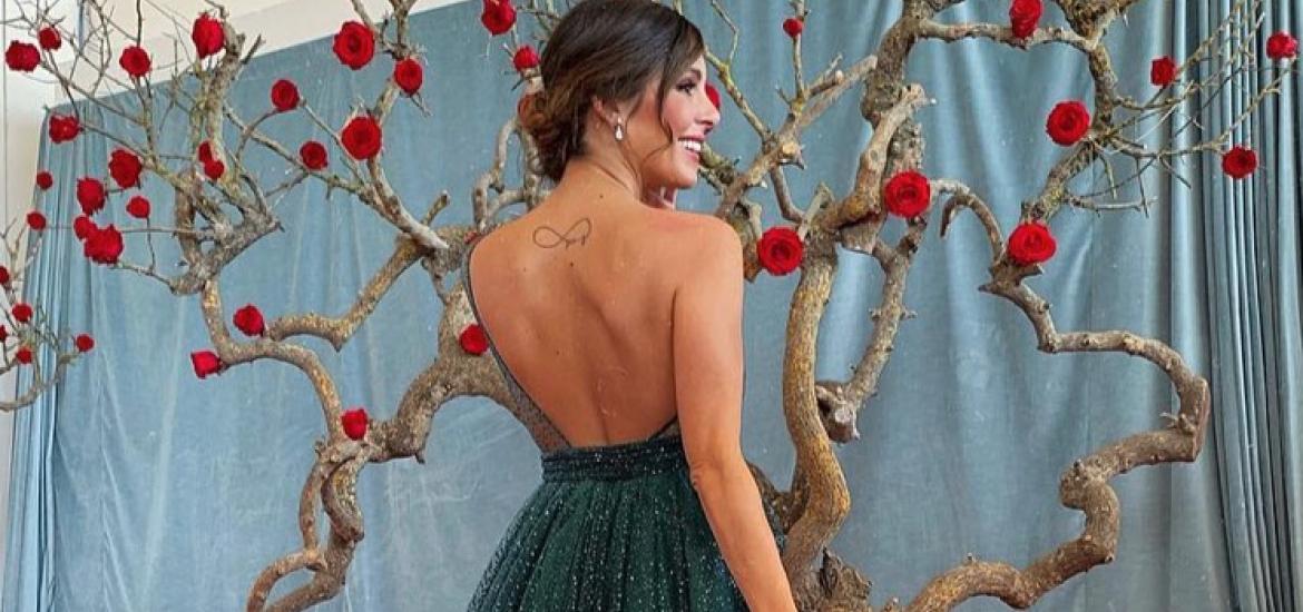 Rocío Osorno con el vestido que llevó en los Goya