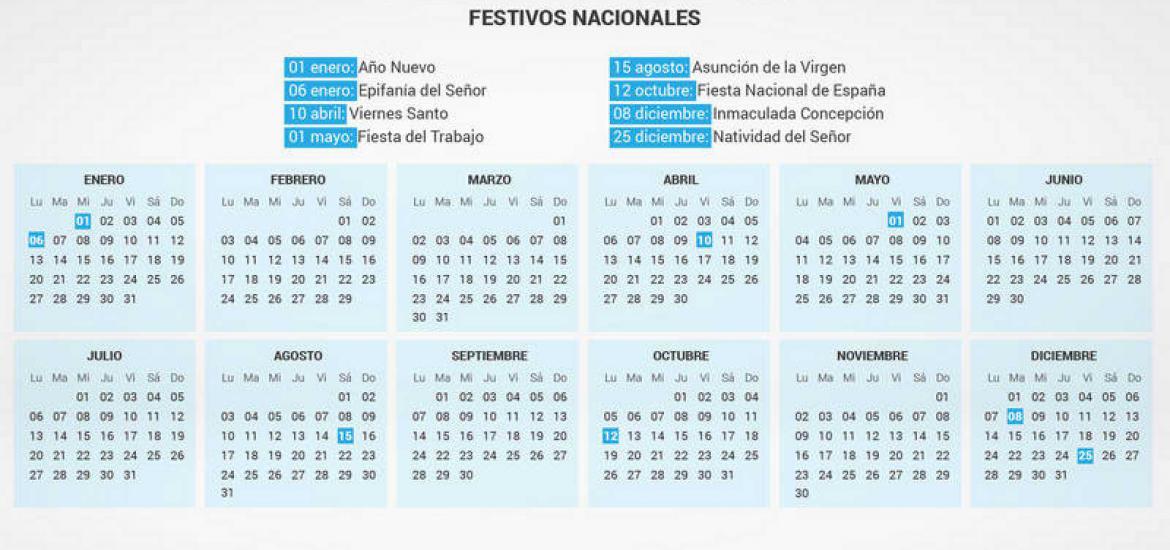 Calendario Laboral 2020 Festivos Nacionales Y Autonomicos En Toda Espana Noticias De calendario laboral en ingles