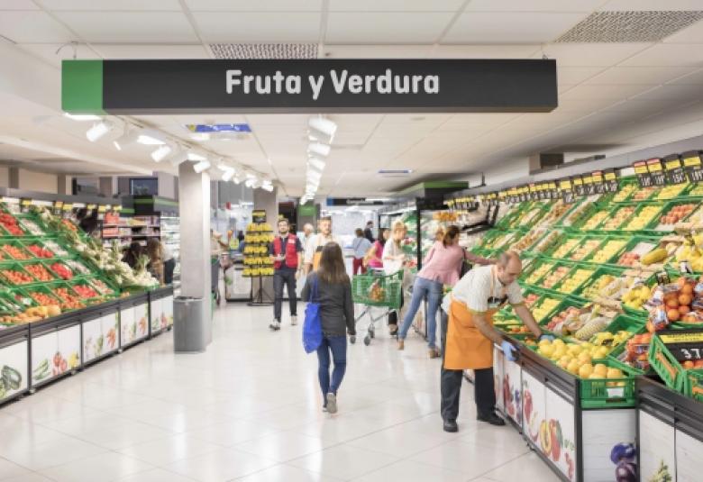 Sección de frutas y verduras de Mercadona