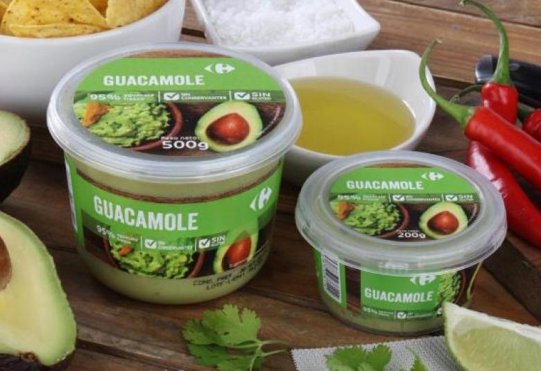 Guacamole sin gluten de marca blanca Carrefour: 95 por ciento de aguacate